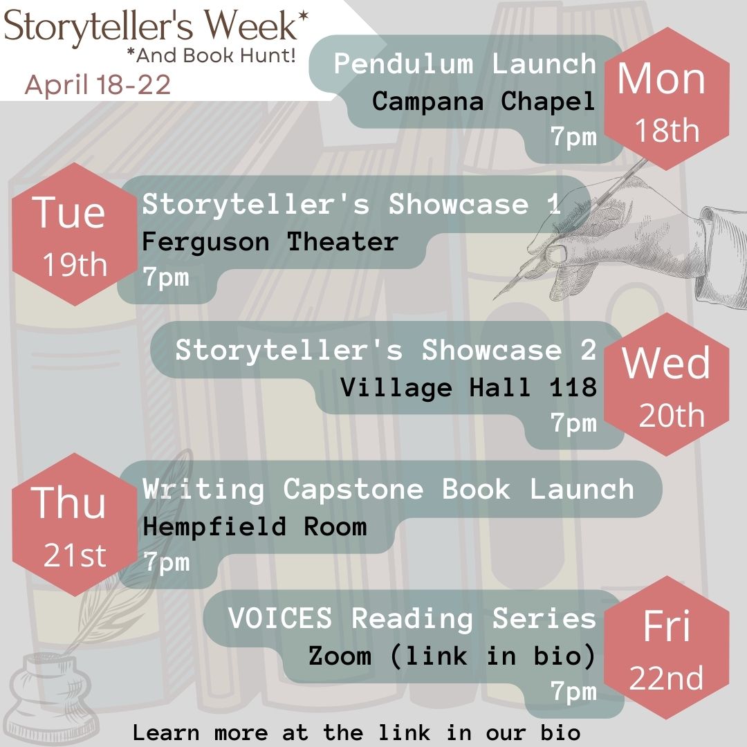 post of a week's schedule of storytelling events